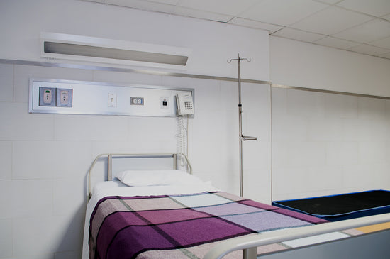 Patient bed inside treatment center