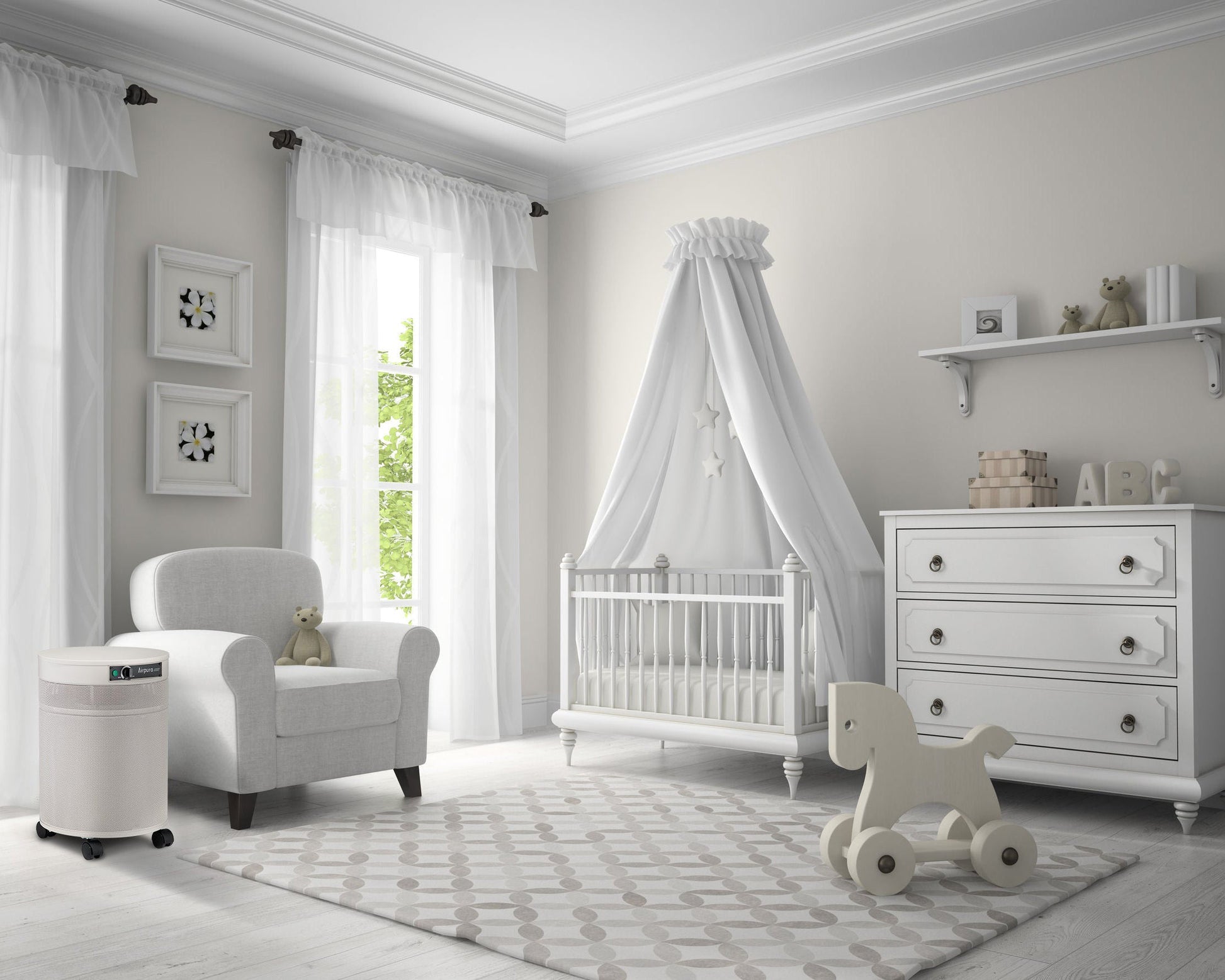 Children's room with air purifier from Airpura Industries